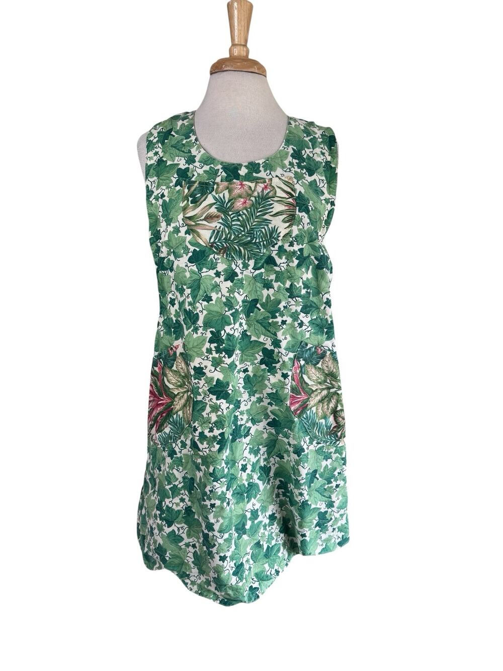 Reversible Floral Apron Smock Nordic Hygge Gardening Chore Cross Back Slip On